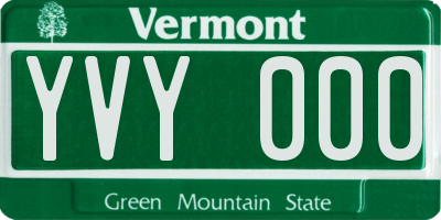 VT license plate YVY000