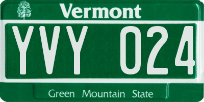 VT license plate YVY024