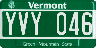 VT license plate YVY046