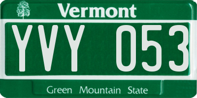 VT license plate YVY053