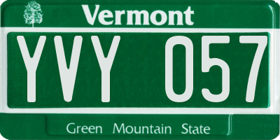 VT license plate YVY057