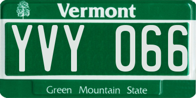 VT license plate YVY066