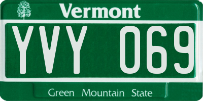 VT license plate YVY069