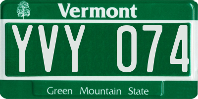 VT license plate YVY074