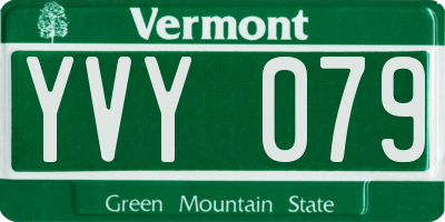VT license plate YVY079