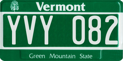 VT license plate YVY082