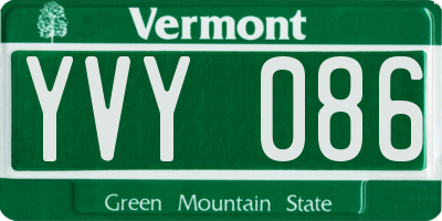 VT license plate YVY086
