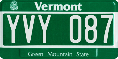 VT license plate YVY087