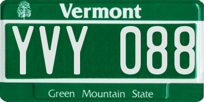 VT license plate YVY088