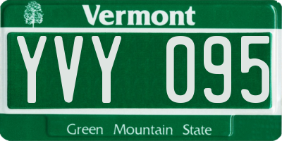 VT license plate YVY095