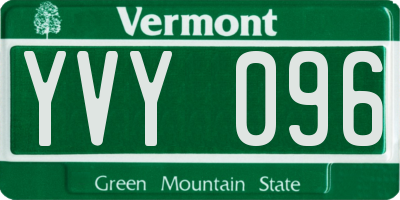 VT license plate YVY096