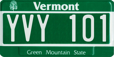 VT license plate YVY101
