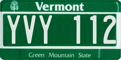 VT license plate YVY112