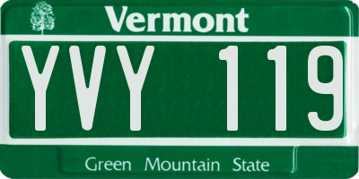 VT license plate YVY119