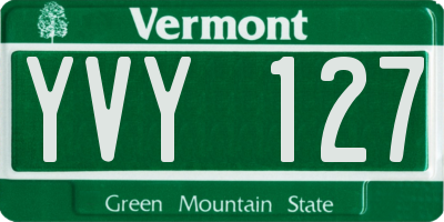 VT license plate YVY127