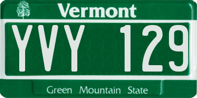 VT license plate YVY129