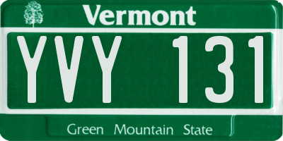 VT license plate YVY131