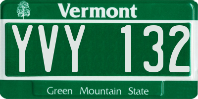 VT license plate YVY132