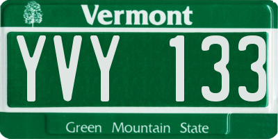 VT license plate YVY133