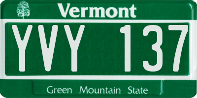 VT license plate YVY137