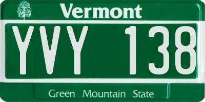 VT license plate YVY138