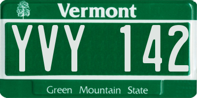 VT license plate YVY142