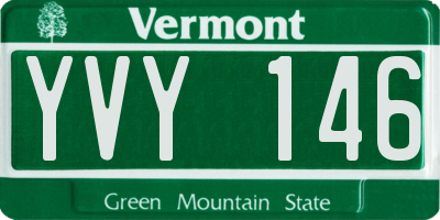 VT license plate YVY146