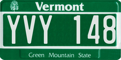 VT license plate YVY148