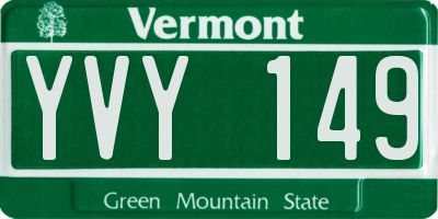VT license plate YVY149