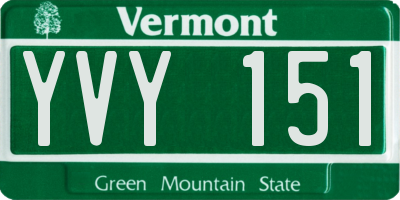 VT license plate YVY151