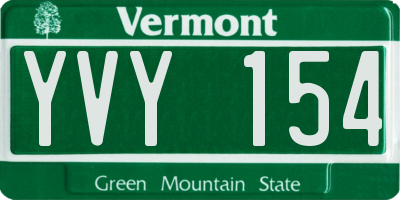 VT license plate YVY154