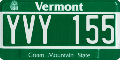 VT license plate YVY155