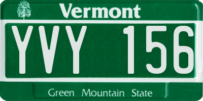 VT license plate YVY156