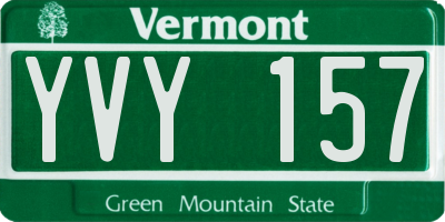 VT license plate YVY157