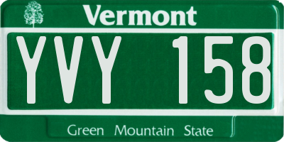 VT license plate YVY158