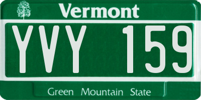 VT license plate YVY159