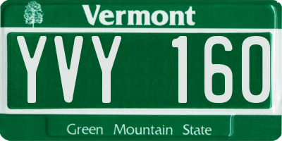 VT license plate YVY160