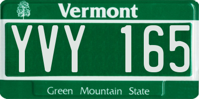 VT license plate YVY165