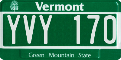 VT license plate YVY170