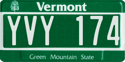 VT license plate YVY174