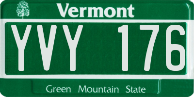 VT license plate YVY176