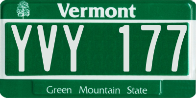 VT license plate YVY177