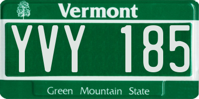 VT license plate YVY185