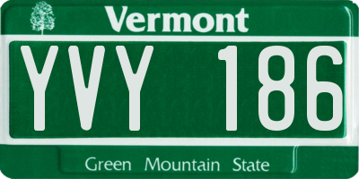 VT license plate YVY186