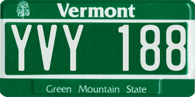 VT license plate YVY188