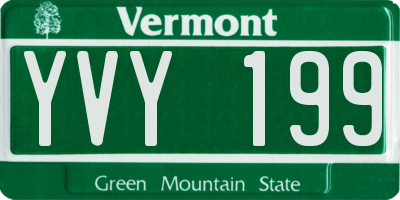 VT license plate YVY199
