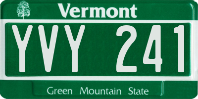 VT license plate YVY241