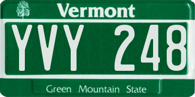 VT license plate YVY248