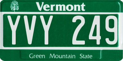 VT license plate YVY249