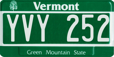 VT license plate YVY252